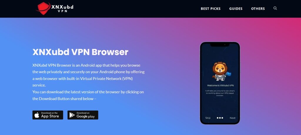 XNXUbd VPN Browser Homepage